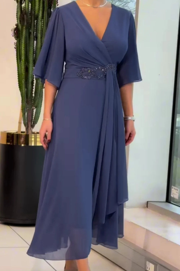 Ezina - Elegant Long Chiffon Dress