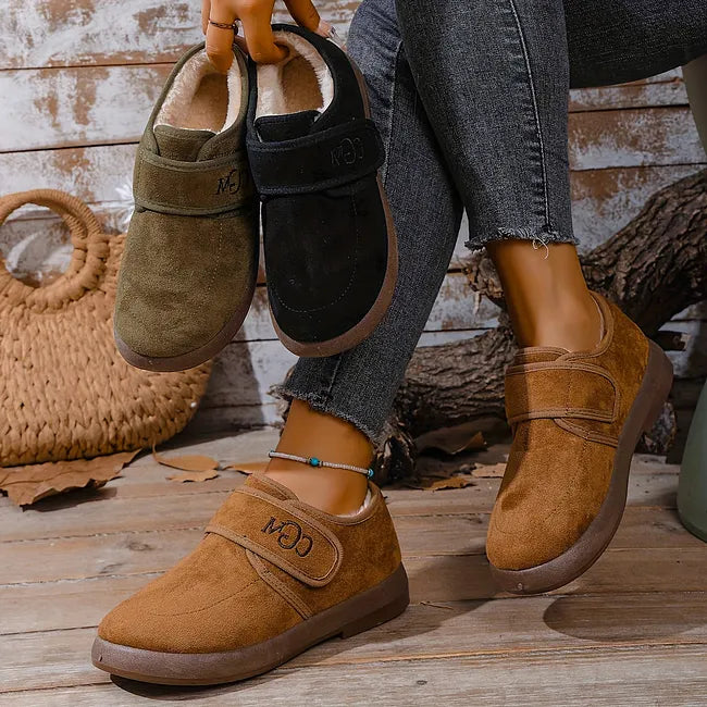Althilana - Faux Fur Shoes With Adjustable Strap