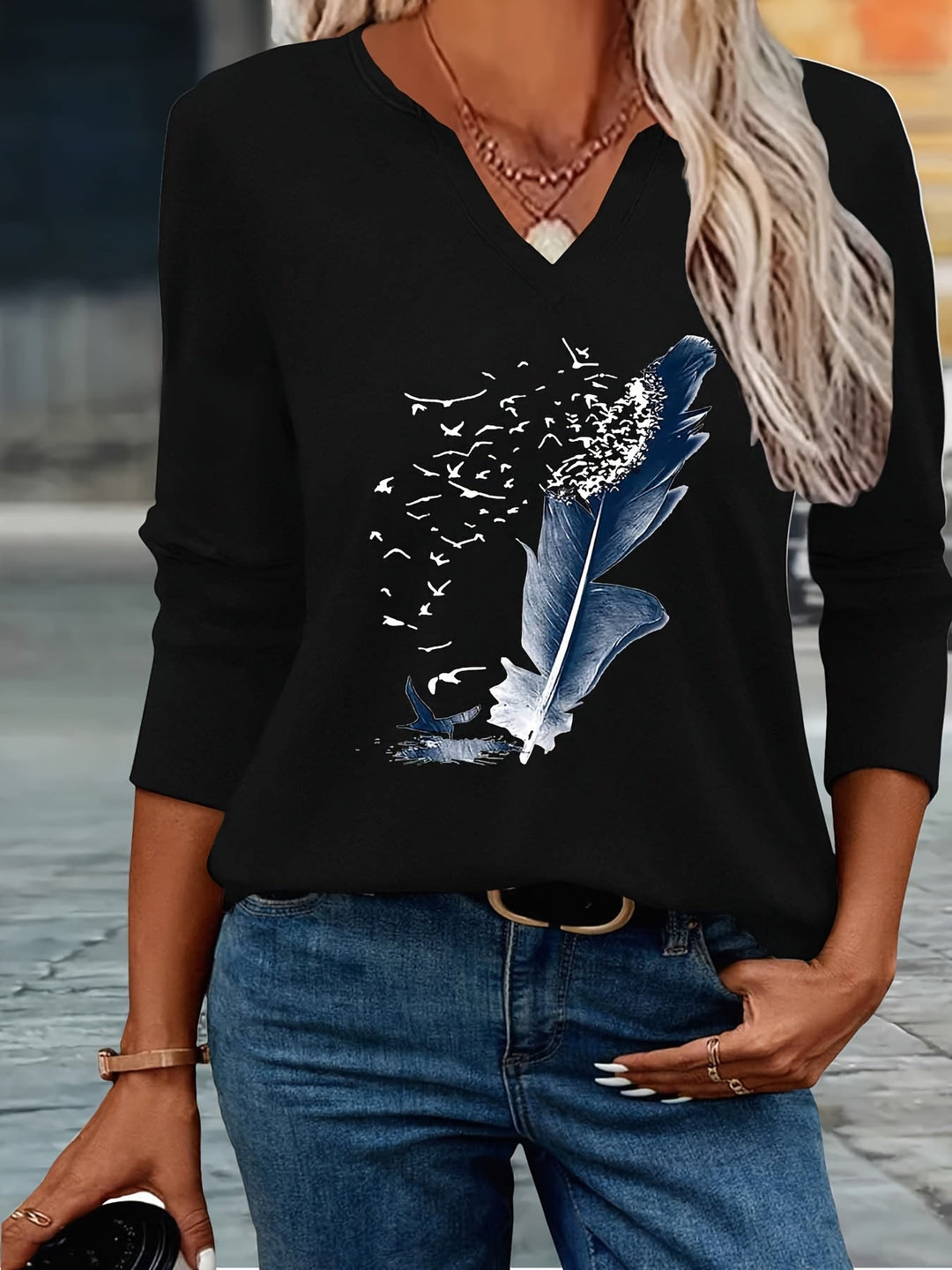 Liliieuza - Fashionable Summer V-Neck Shirt