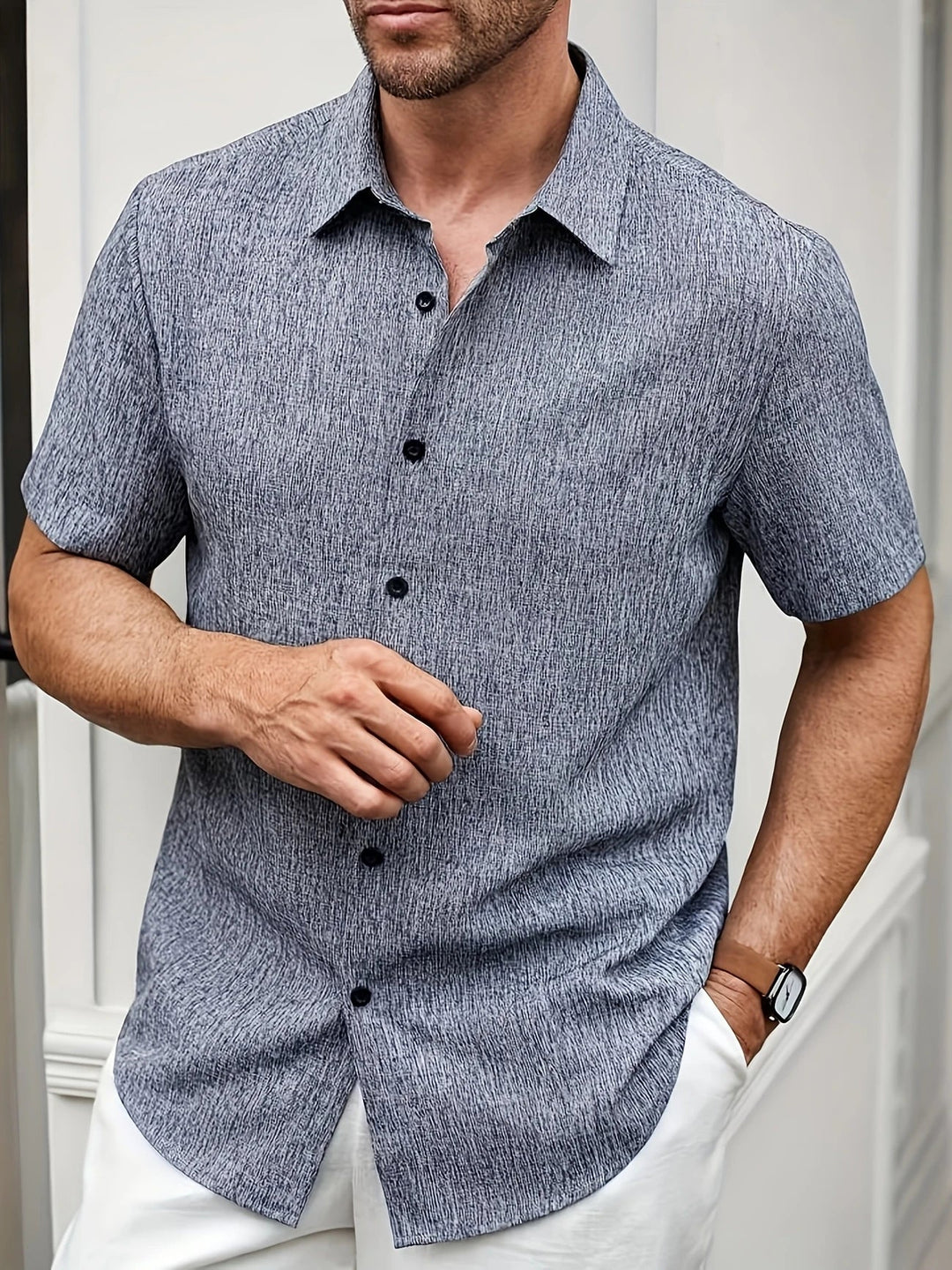Dwight - Lightweight Linen Blend Short Sleeve Shirt