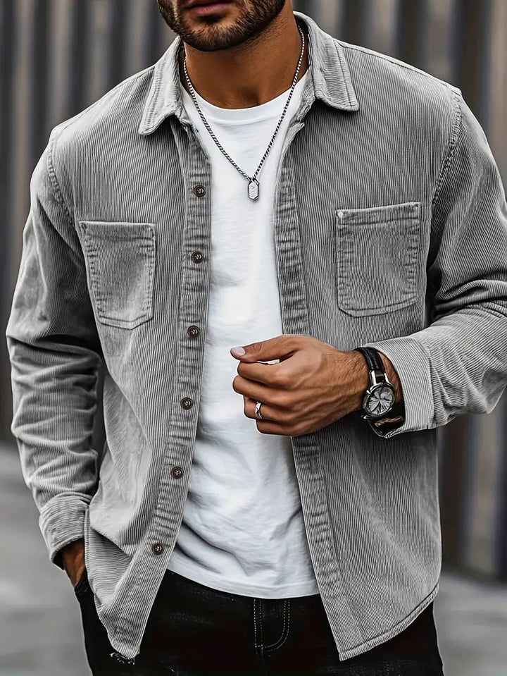 Rickey - Casual Corduroy Button-Up Shirt