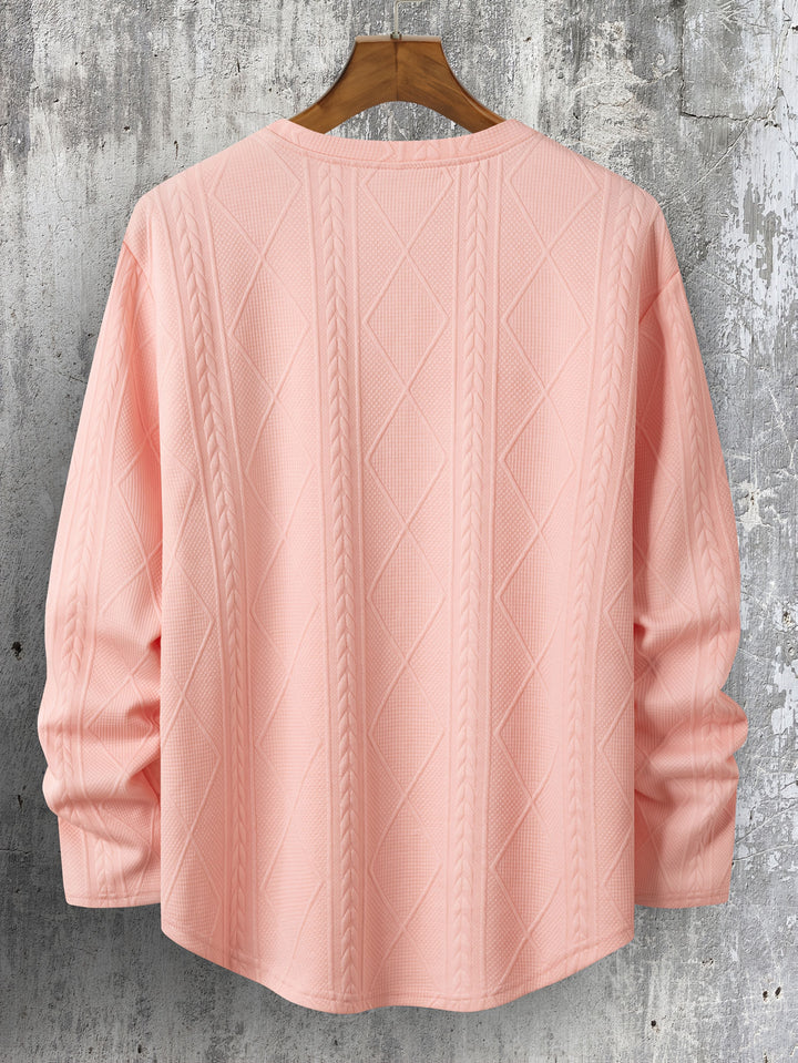 Lyman - Geometric Patterned Long Sleeve Hoodie