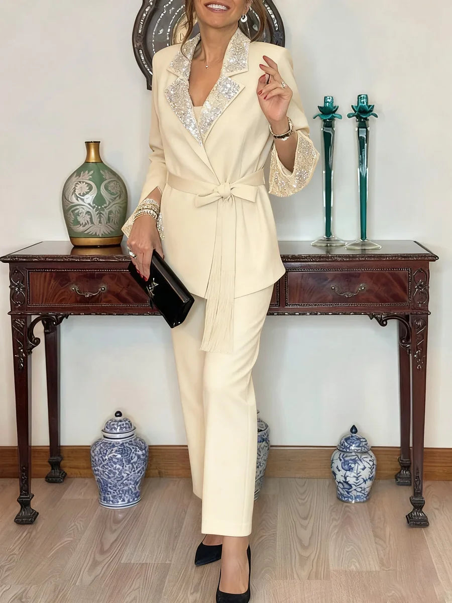 Nitzanit - Elegant Jacket And Trouser Two Piece Set