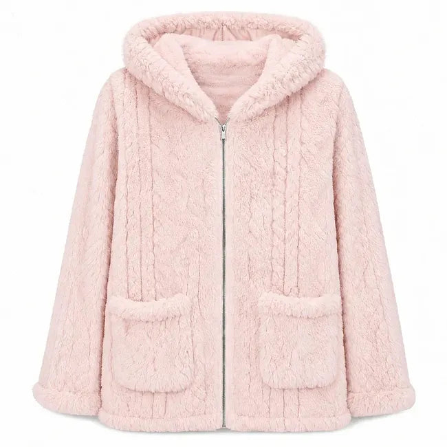 Kalisilova - Casual Plush Hooded Cardigan