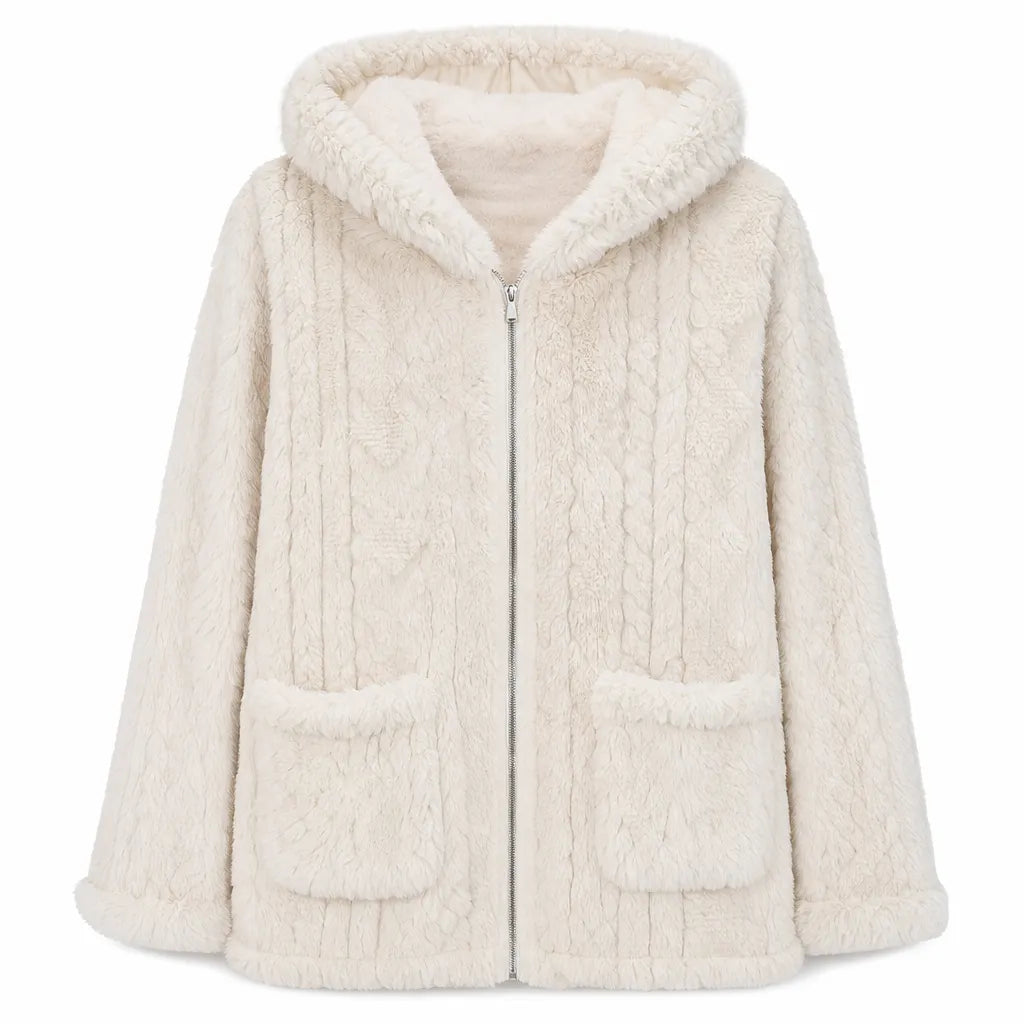 Kalisilova - Casual Plush Hooded Cardigan