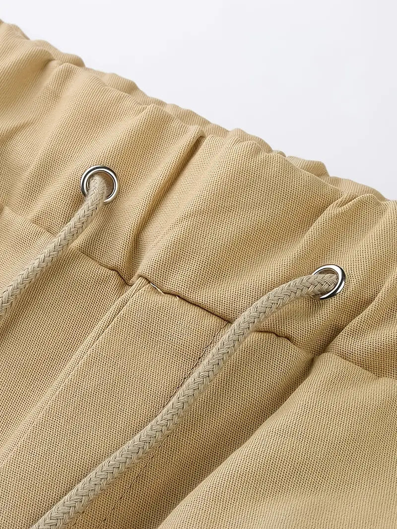 Jelte - Casual Non Stretch Drawstring Cargo Shorts