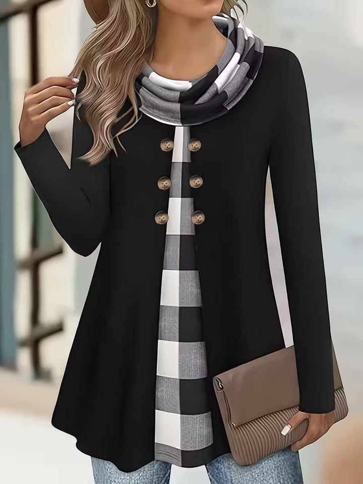 Sahar - Ruffled Neck Collar T-Shirt