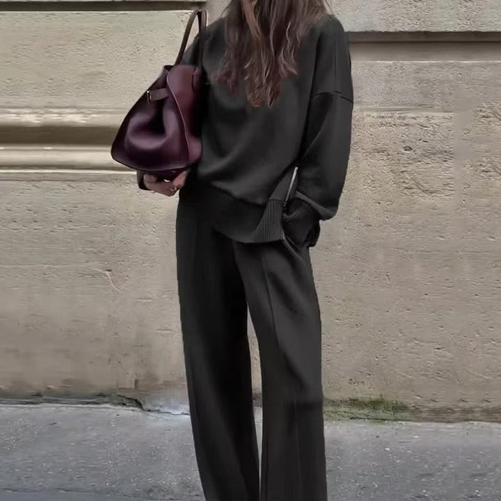 Nogaelle - Elegant Loose Fit Sweatshirt Set