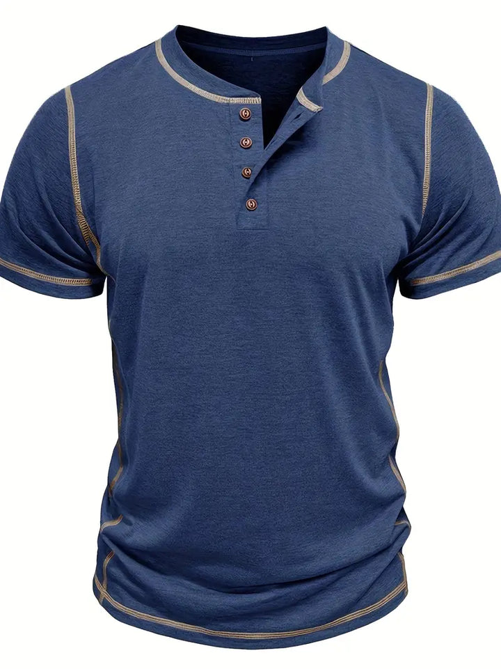 Orazio - Short Sleeve T Shirt With Button