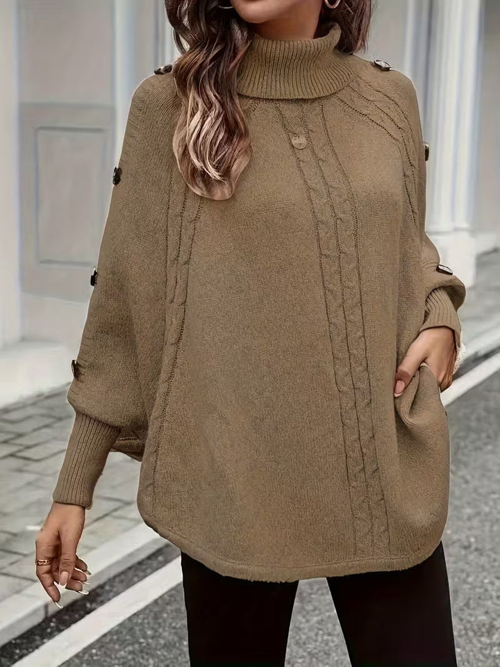 Lolana - High-Neck Sweater With Twisted Style
