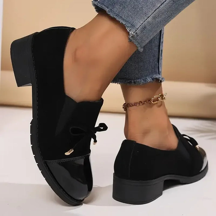 Azahra - Elegant Slip-On Loafers With Bow
