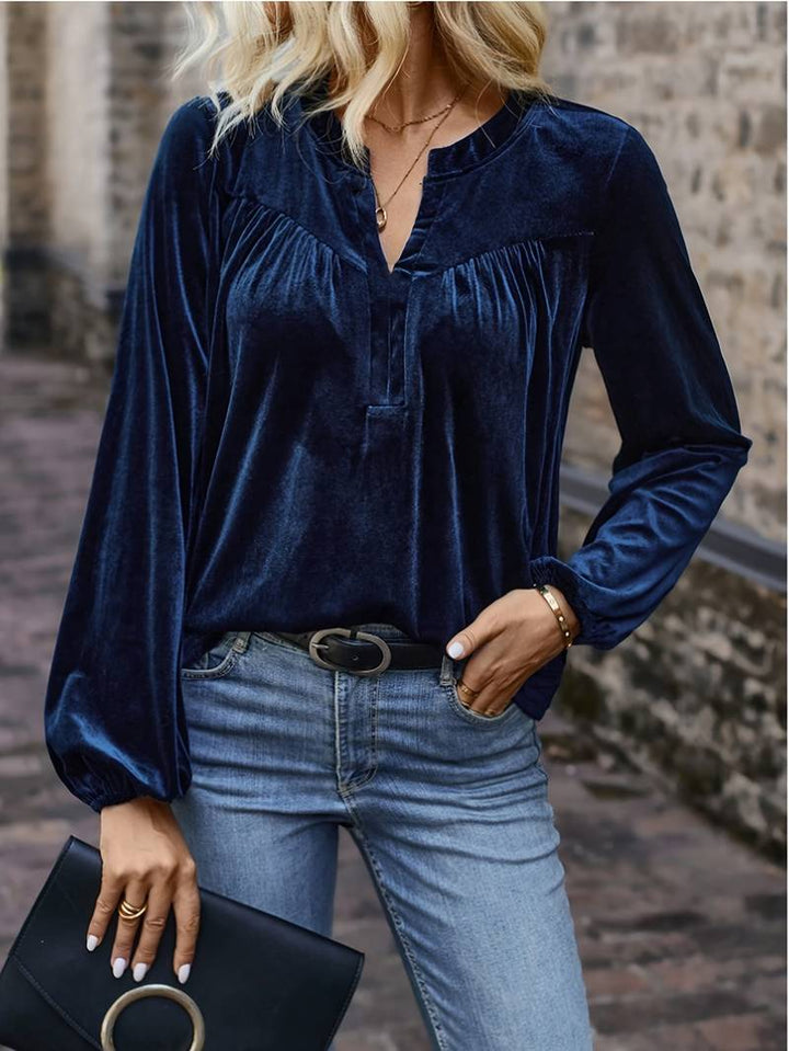 Lihi - Comfort Long Sleeve V-Neck Top