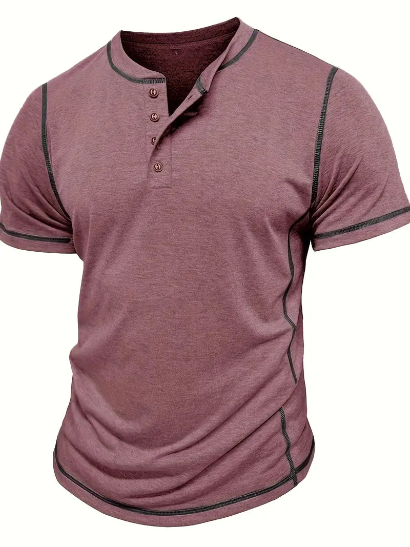 Orazio - Short Sleeve T Shirt With Button