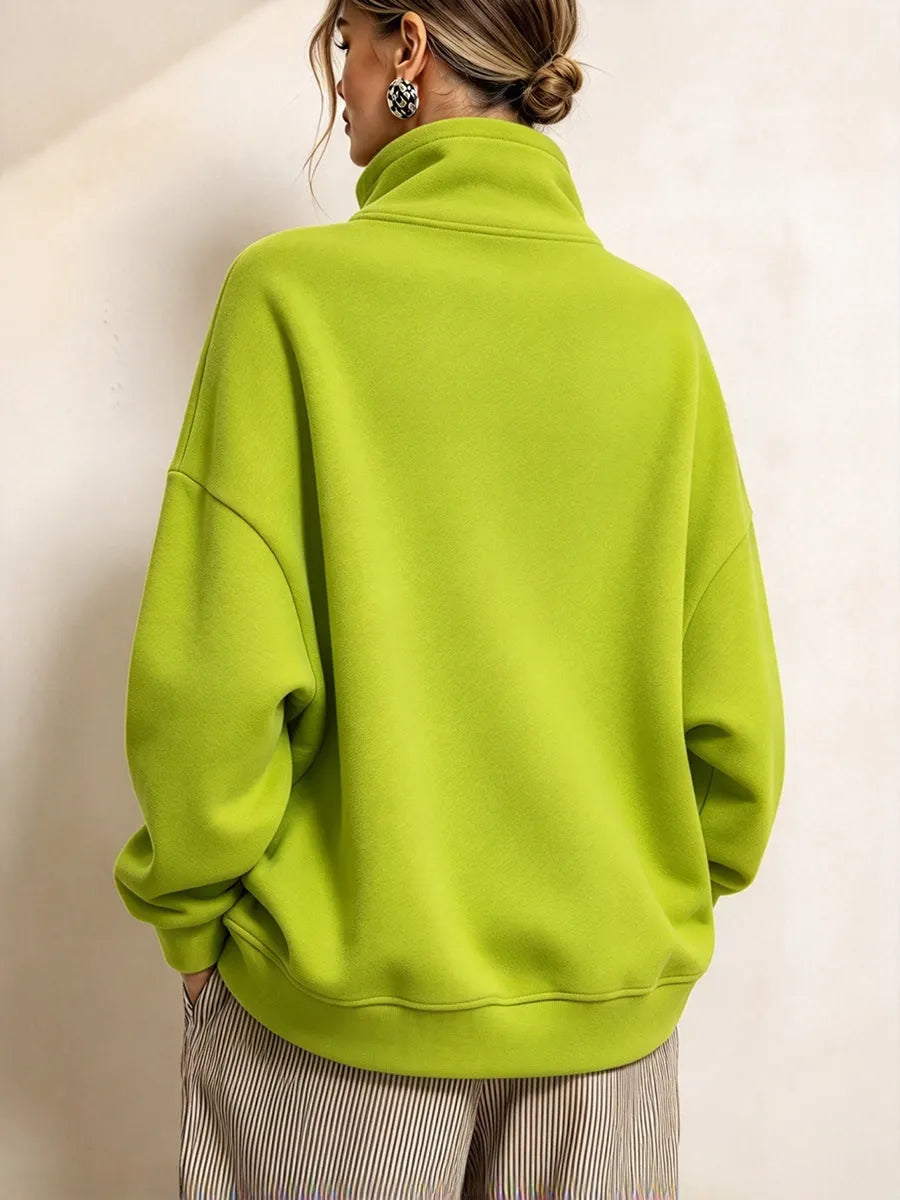 Margherita - Modern Asymmetric High-Neck Sweatshirt