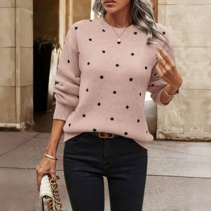 Gergana - Knitted Polka Dot Sweater