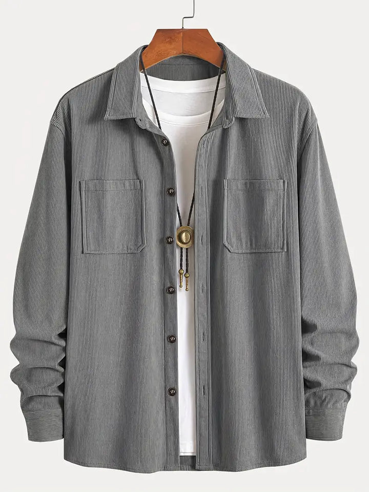Rickey - Casual Corduroy Button-Up Shirt