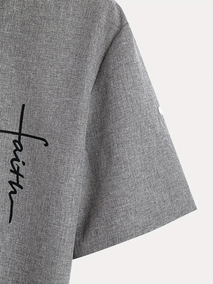 Elliott - Elegant Short Sleeve Shirt With Stand Collar