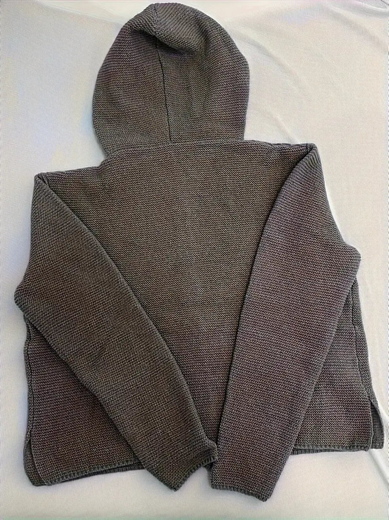 Bressan - Elegant Long Sleeve Hooded Cardigan