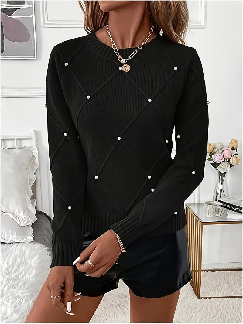 Turid - Elegant Long Sleeve Kinitted Sweater