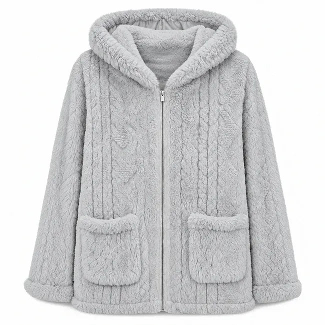 Kalisilova - Casual Plush Hooded Cardigan