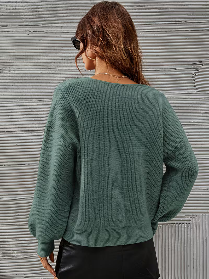 Irmelin - V-Neck Drop Shoulder Sweater