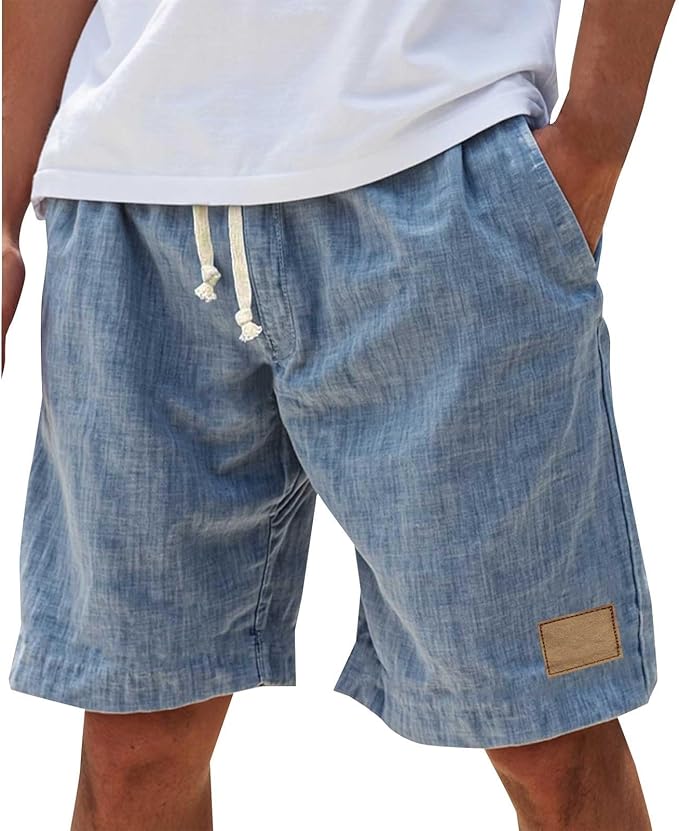 Alonz - Elastic Waist Linen Shorts