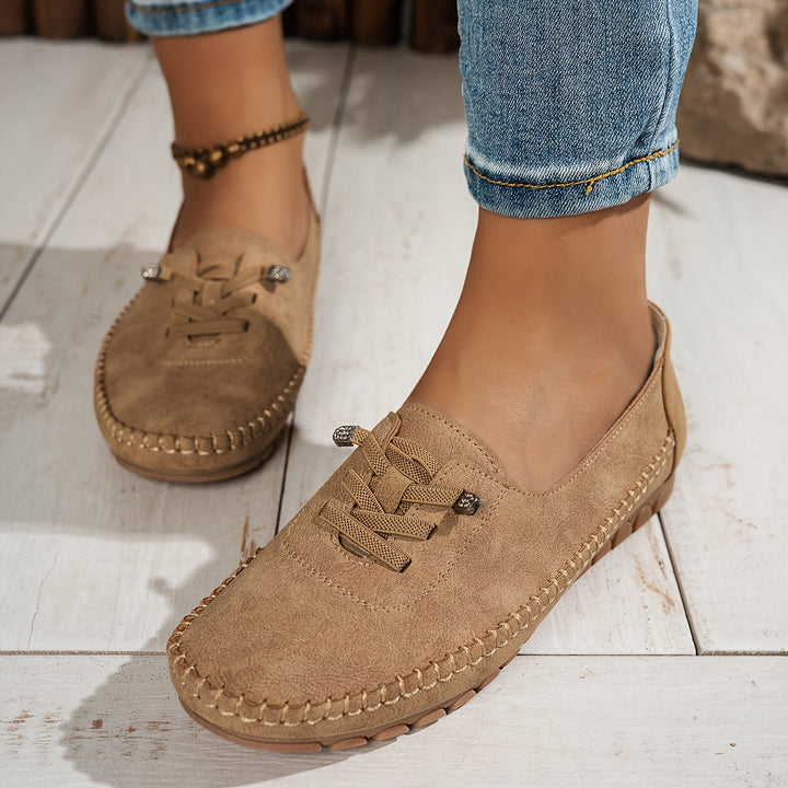 Zakiya - Comfortable Suede Lace-Up Loafers