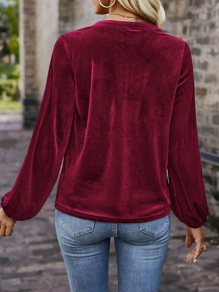 Lihi - Comfort Long Sleeve V-Neck Top