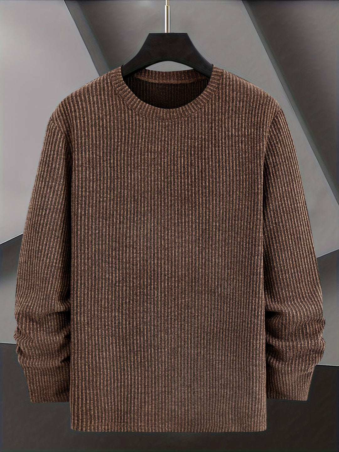 Jocor - Ribbed Knit Sweater With Crew Neck