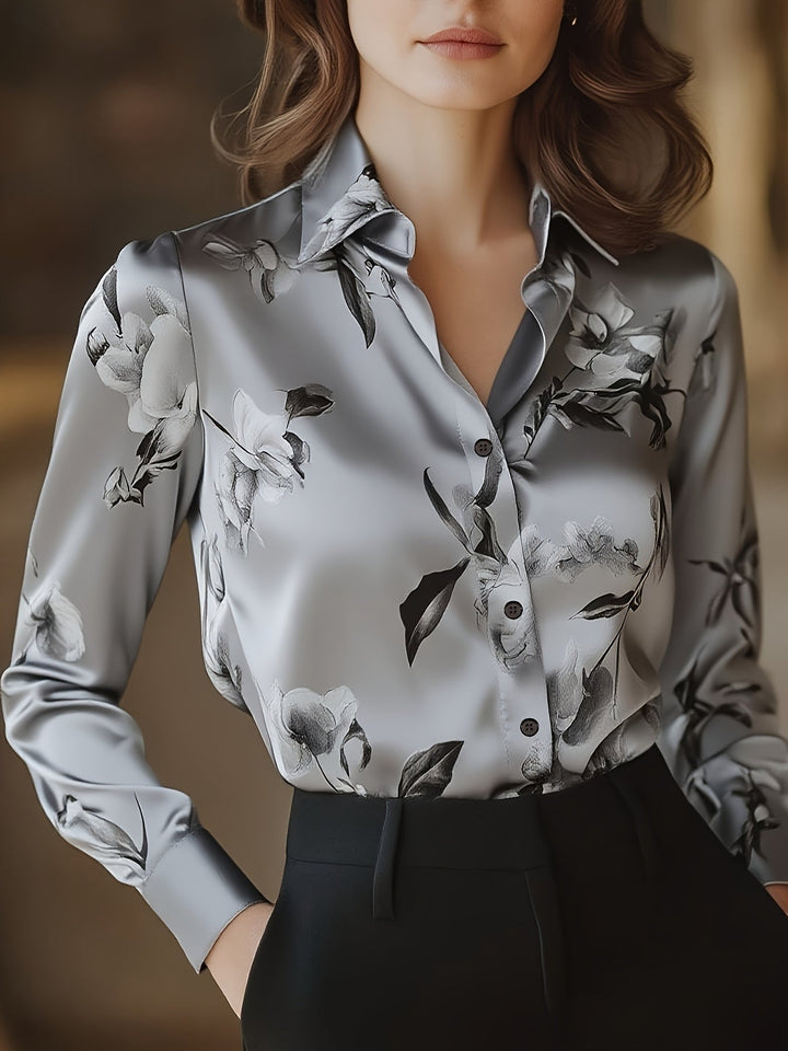 Majia - Elegant Long Sleeve Button Up Shirt