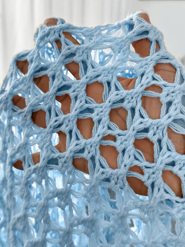 Etleva - Elegant Hollow Cardigan With Batwing Sleeves