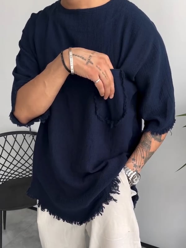 Davis - Short Sleeved Linen T-shirt