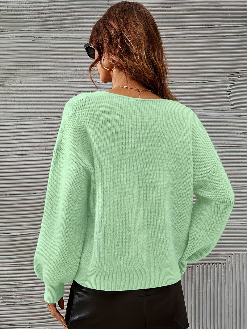 Irmelin - V-Neck Drop Shoulder Sweater