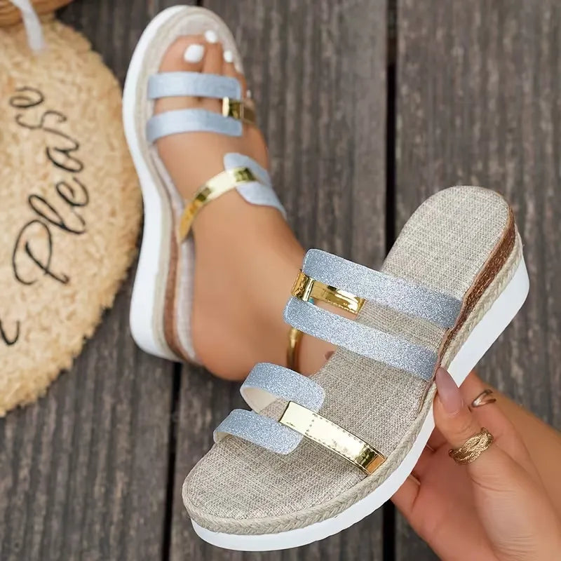 Gerrits - Platform Sandals With Strappy Buckle Front