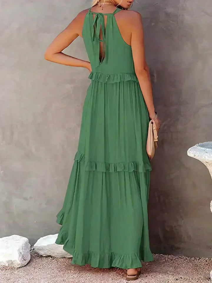 Hayley - Elegent Sleeveless Dress With Ruffle