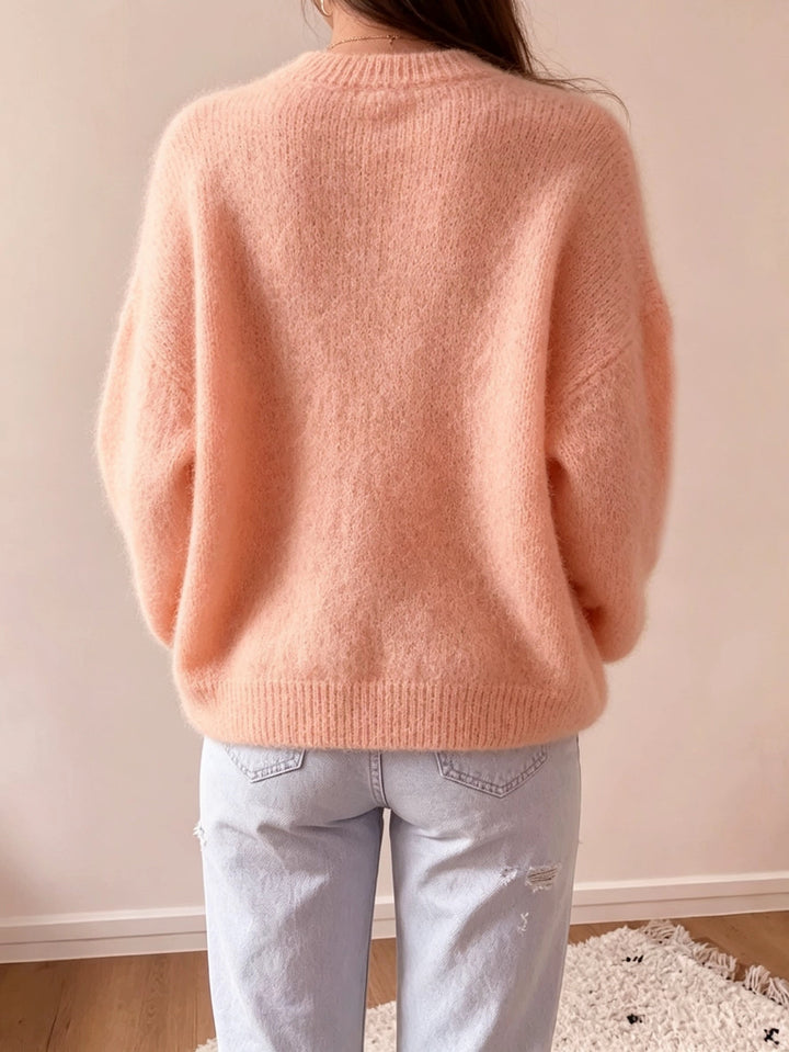 Idalyea - Knit Sweater With Round Neck And Balloon Sleeves