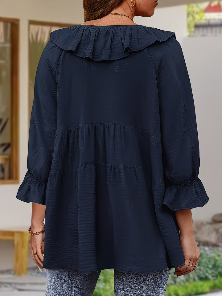 Garbine - Elegant Ruffle Neck Blouse