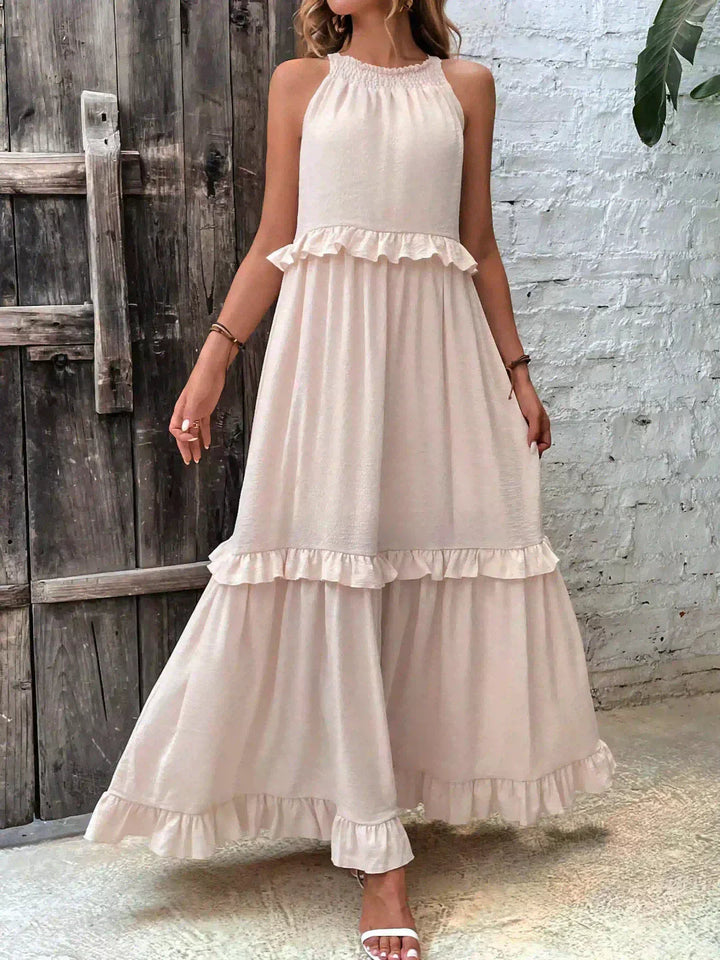 Hayley - Elegent Sleeveless Dress With Ruffle