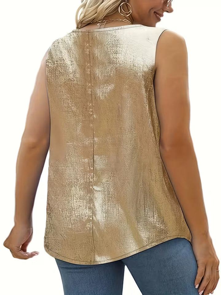 Shivina - Scoop Neck Metallic Tank Top