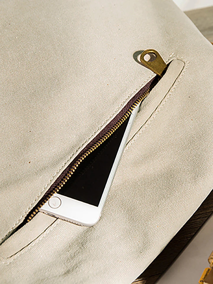 Linnonisa - Canvas And Leather Crossbody Bag