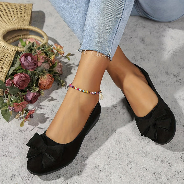 Camiiana - Breathable Non-slip Loafers With Bowtie