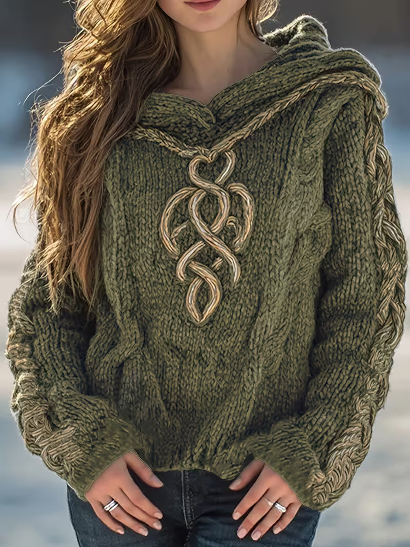 Cypriana - Elegant Knitted Sweater With Hood