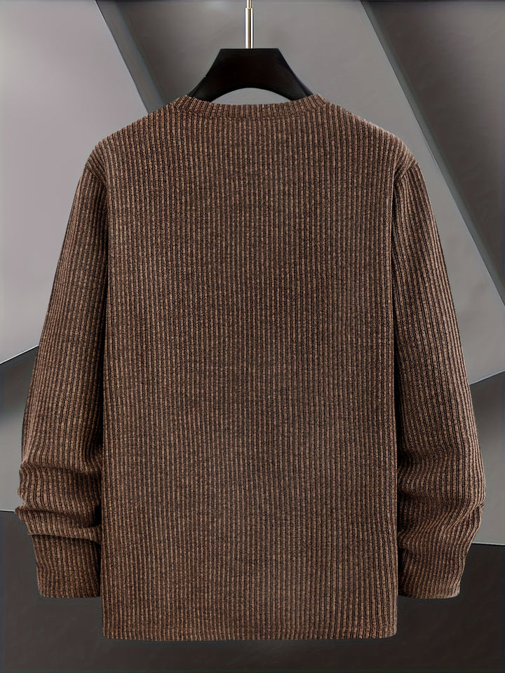 Jocor - Ribbed Knit Sweater With Crew Neck