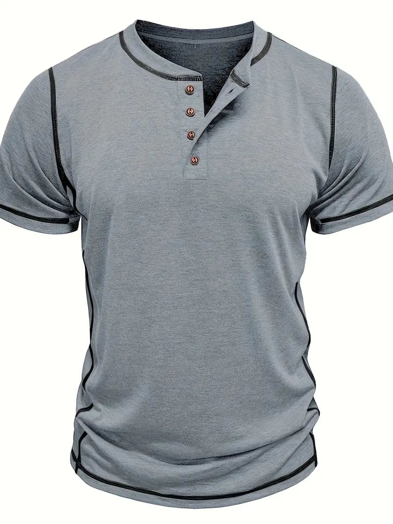 Orazio - Short Sleeve T Shirt With Button