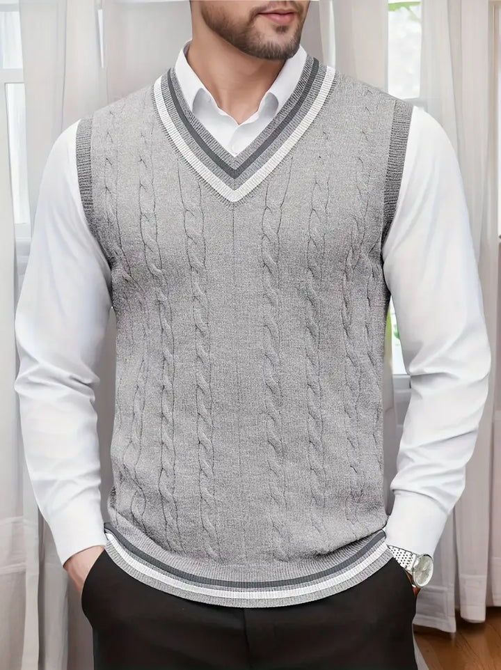 Duane - Sleeveless V Neck Knitted Sweater