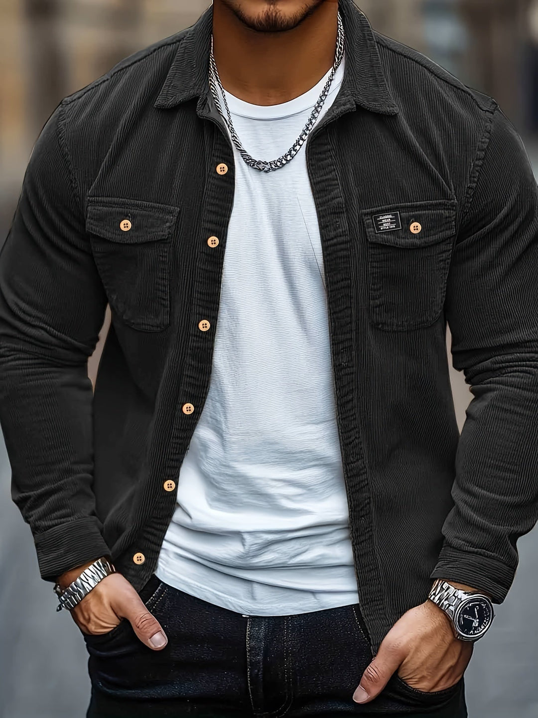 Felipe - Casual Corduroy Button Down Shirt