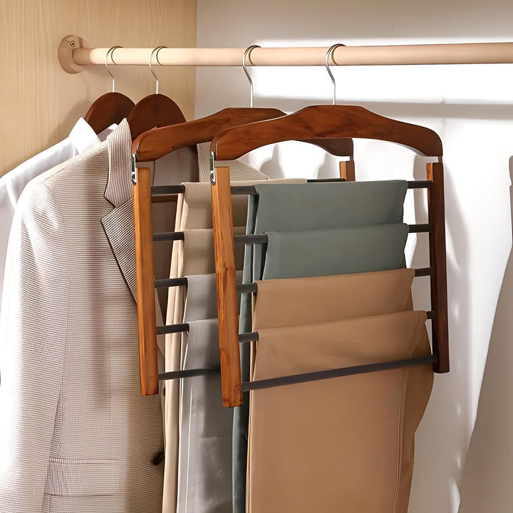 FoldEase - Premium Wooden Multi-Bar Hanger