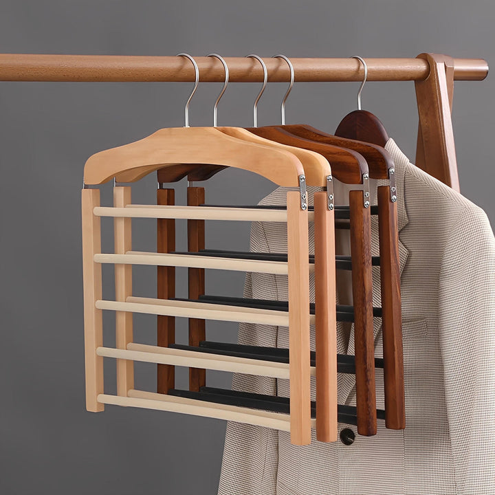 FoldEase - Premium Wooden Multi-Bar Hanger