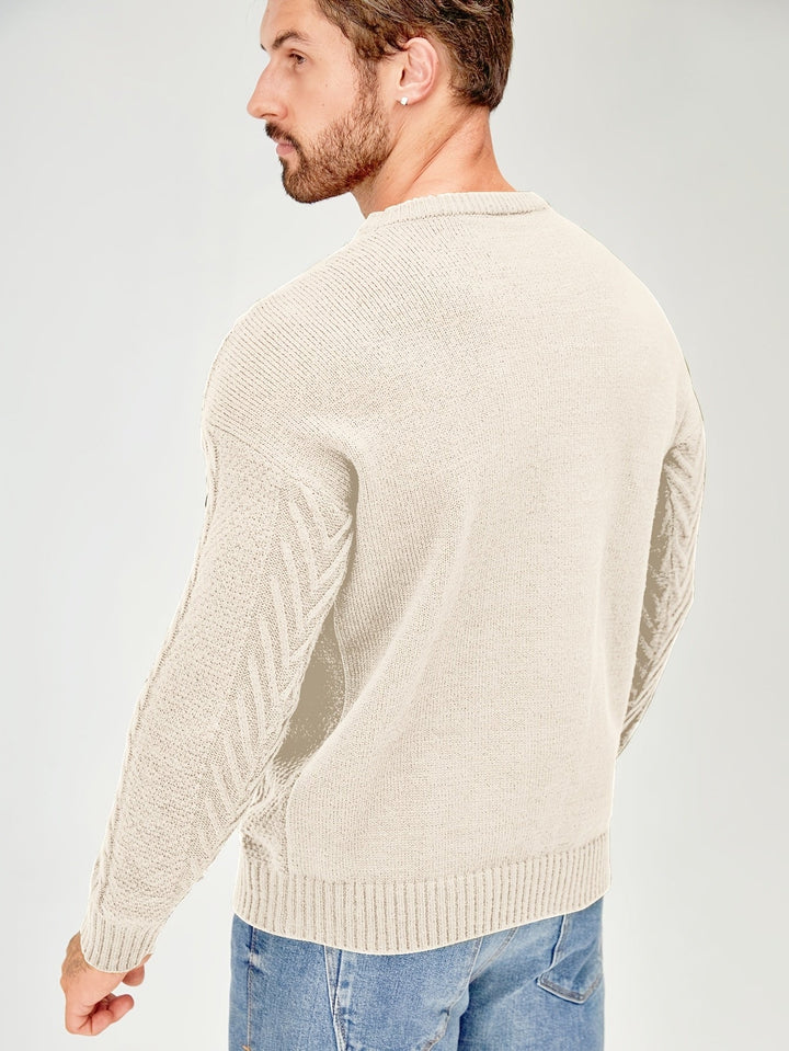 Adelas - Classic Cable Knit Crew Neck Sweater