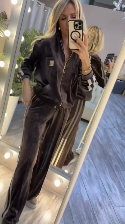 Laoise - Corduroy Tracksuit With Striped Trim